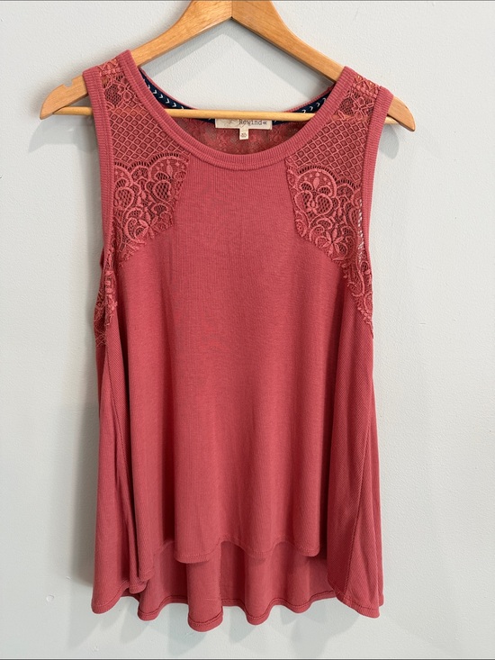 Rewind Tops - Rewind Rose‎  Lace-Shoulder Tank Top